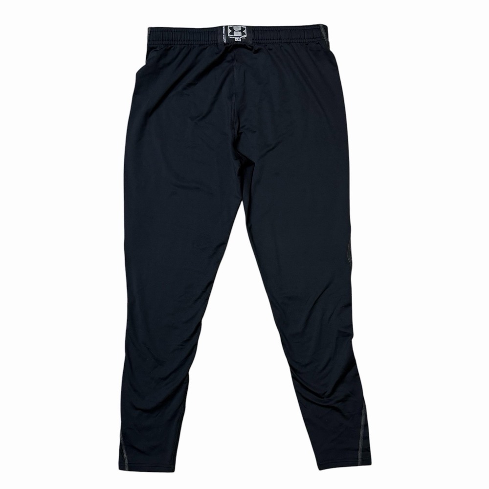 (2)Under Armour ColdGear Mens Fitted Leggings Black Compression Base Pants Large - Picture 4 of 8